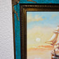 Original  oil painting on canvas, seascape, Sailing ships on the Sea, Framed