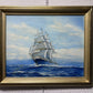 American Artist Richard Kerber Vintage oil painting on board, Seascape, Framed