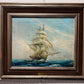 H. De Ruyser Vintage oil painting on canvas, Seascape, Framed