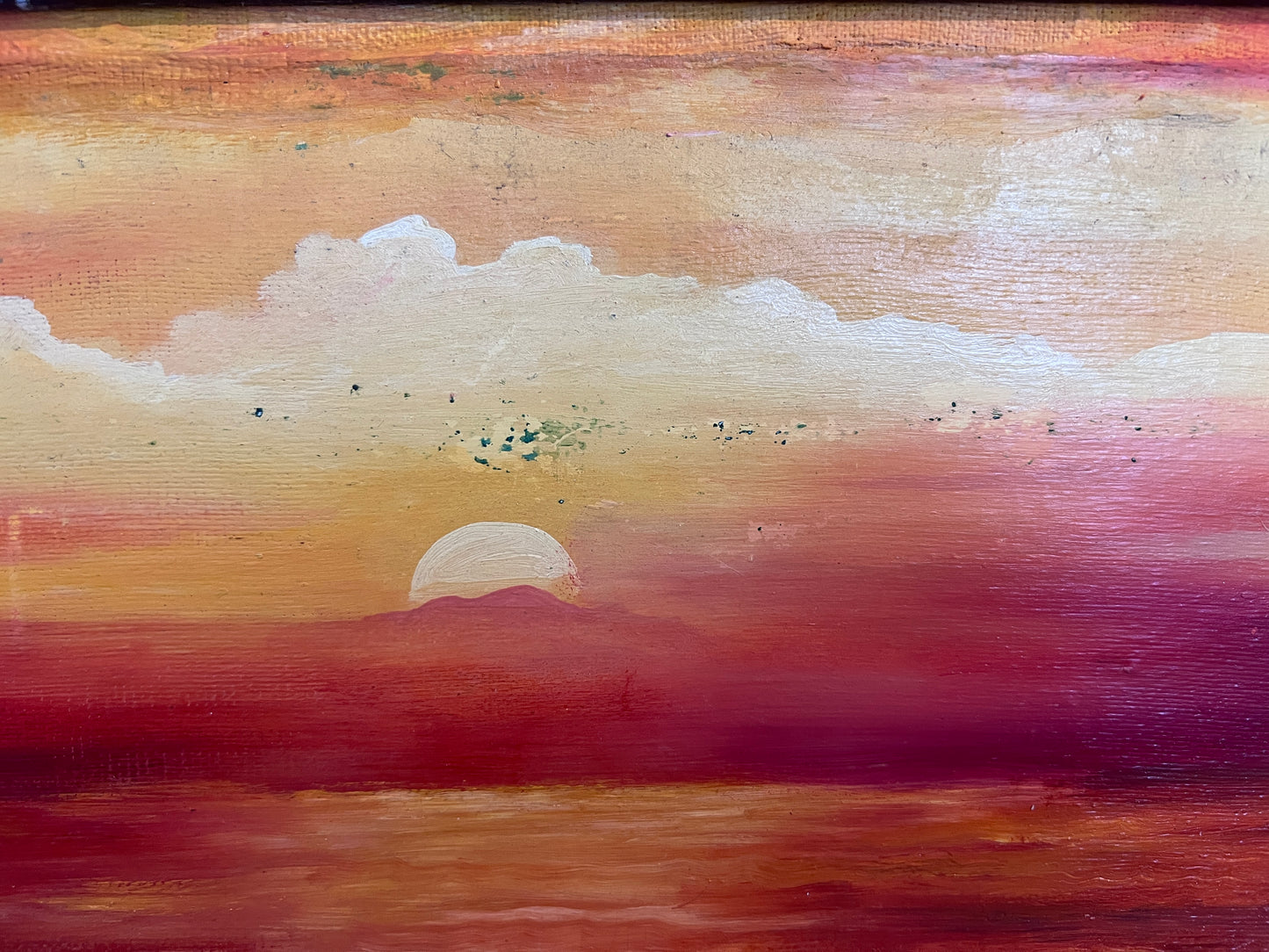 Sunset Contemplation – Original Oil Painting by Unknown Russian Artist, Portrait