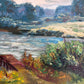 Vintage Landscape Oil Painting – Landscape by Max Shekhter (b. 1938), Gold Frame