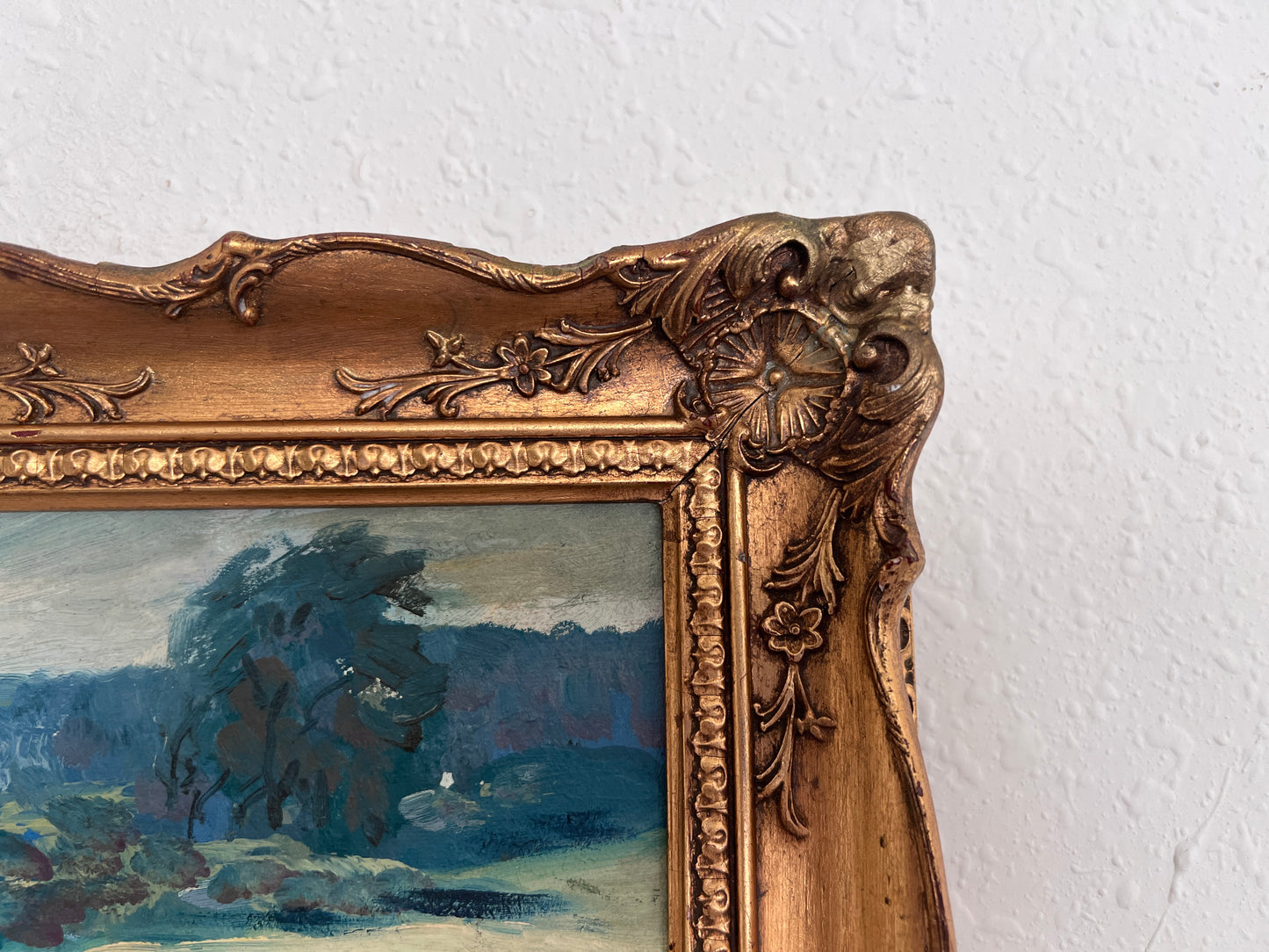 Vintage Landscape Oil Painting – Landscape by Max Shekhter (b. 1938), Gold Frame