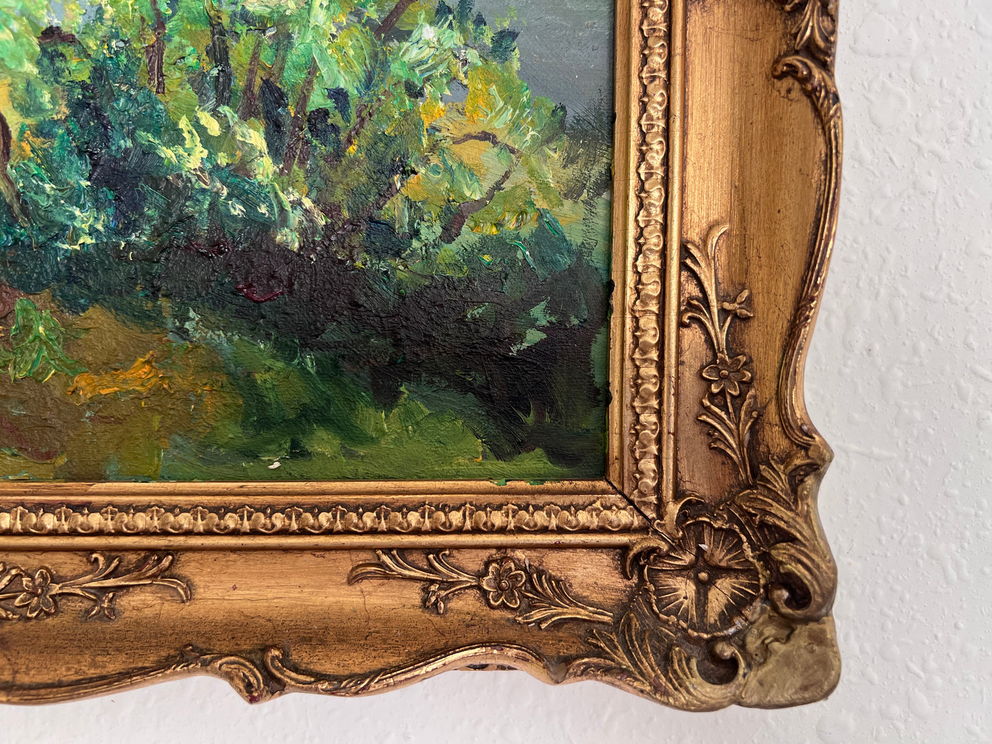 Vintage Landscape Oil Painting – Landscape by Max Shekhter (b. 1938), Gold Frame