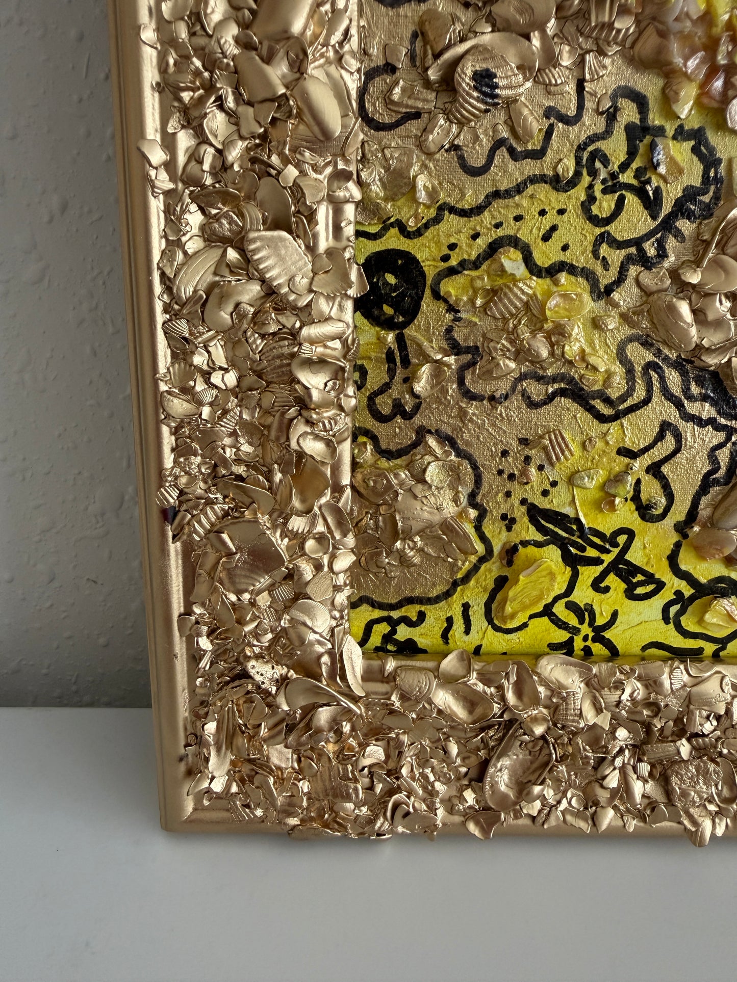 Serg Graff "The Pirate Gold Map Original Mixed Media Shell Painting Treasure Art