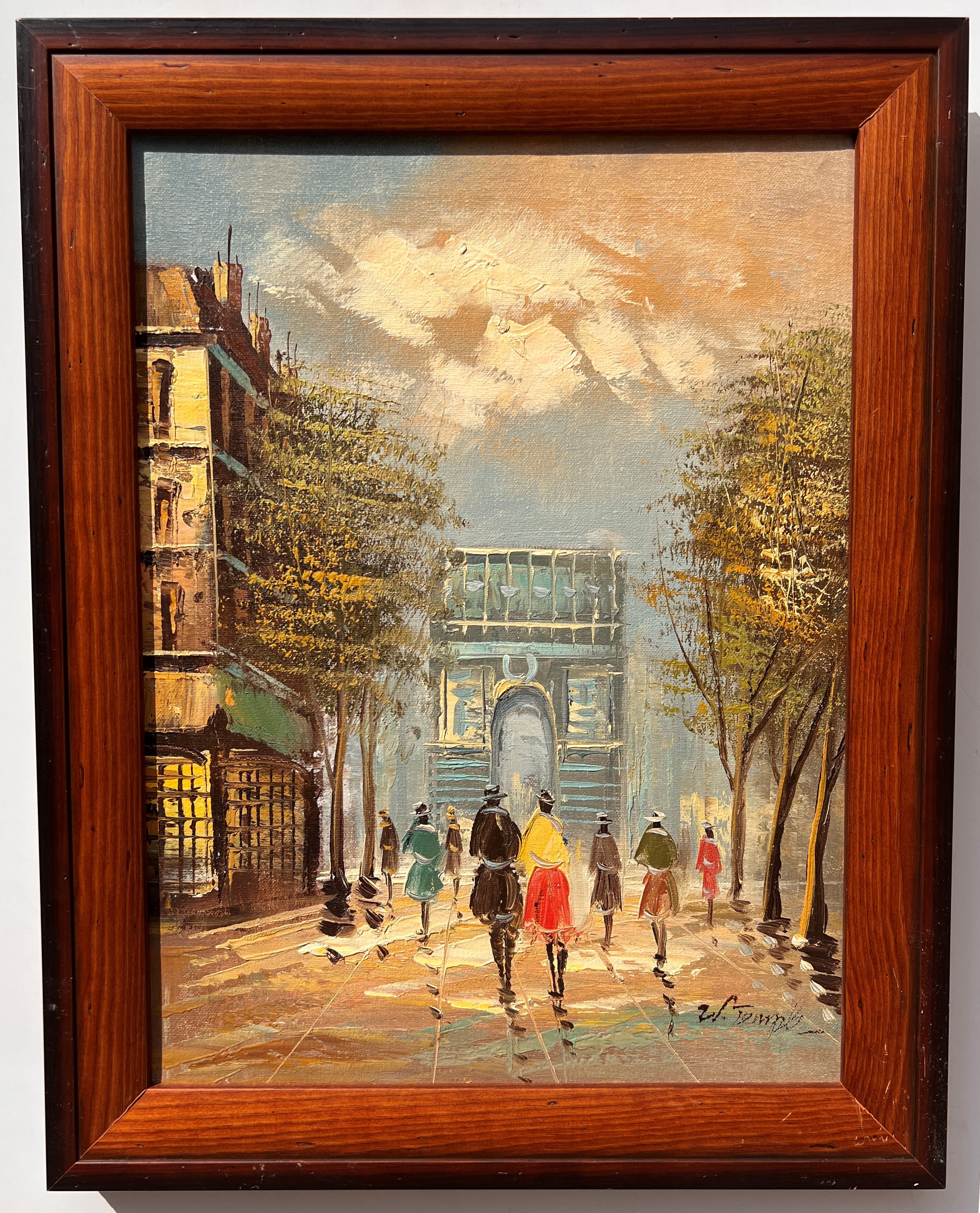 Signed Paris factory France Painting on Canvas Decor