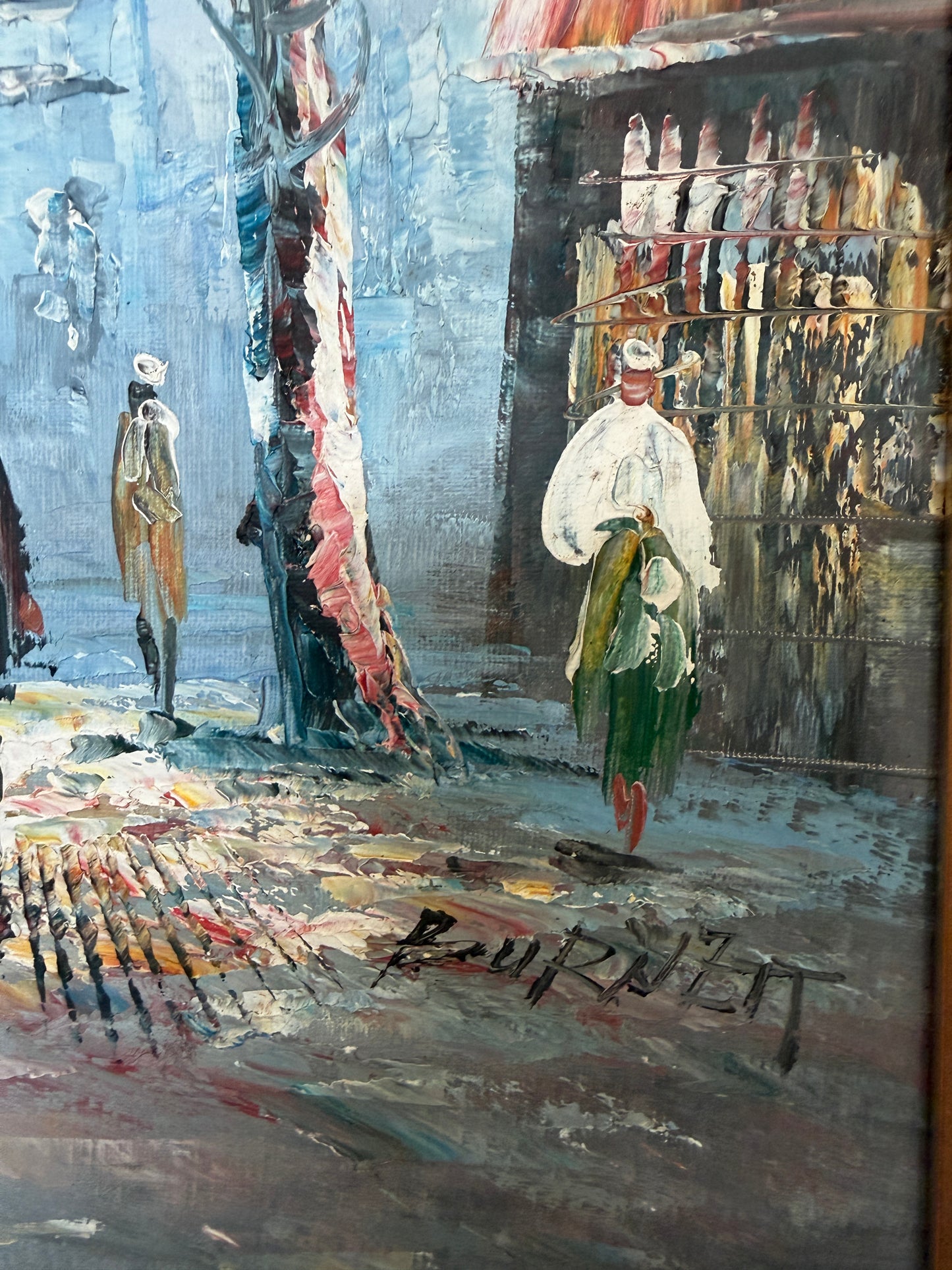 Listed Artist C.Burnett(IX-XX) oil painting Paris street scene, Arc de Triomphe