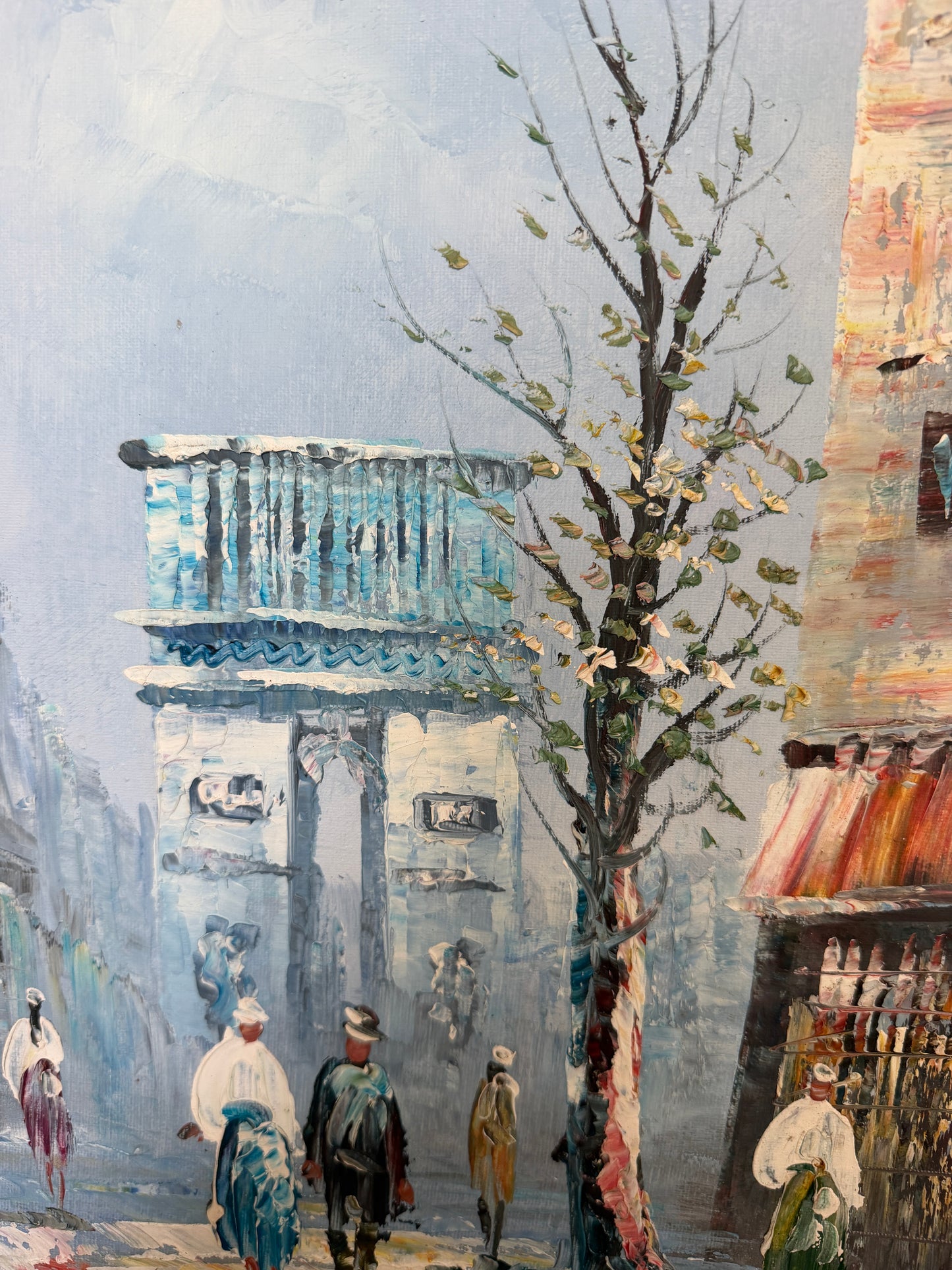 Listed Artist C.Burnett(IX-XX) oil painting Paris street scene, Arc de Triomphe