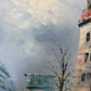 Listed Artist C.Burnett(IX-XX) oil painting Paris street scene, Arc de Triomphe
