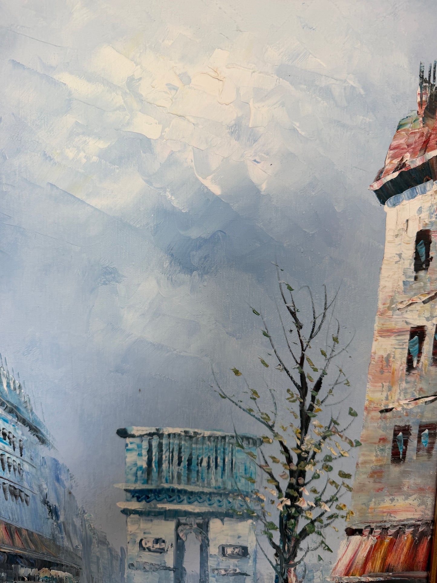 Listed Artist C.Burnett(IX-XX) oil painting Paris street scene, Arc de Triomphe