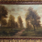 Large Antique European School Oil/canvas Painting Signed Landscape Ornate Framed