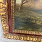 Large Antique European School Oil/canvas Painting Signed Landscape Ornate Framed