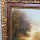 Large Antique European School Oil/canvas Painting Signed Landscape Ornate Framed