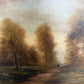 Large Antique European School Oil/canvas Painting Signed Landscape Ornate Framed