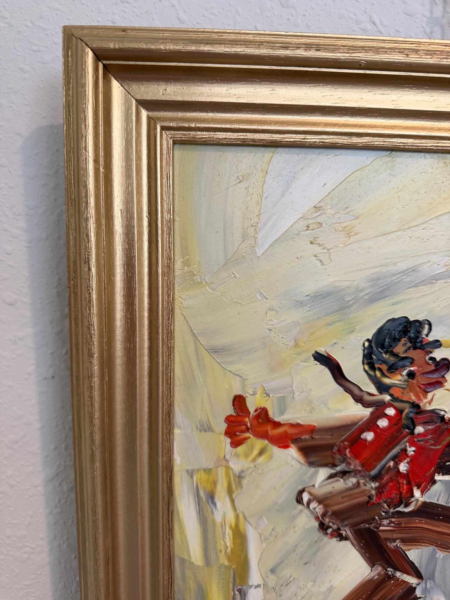 1982 Morris Katz (1931–2010) Original Oil Painting Clown Impasto Palette Knife