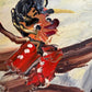 1982 Morris Katz (1931–2010) Original Oil Painting Clown Impasto Palette Knife