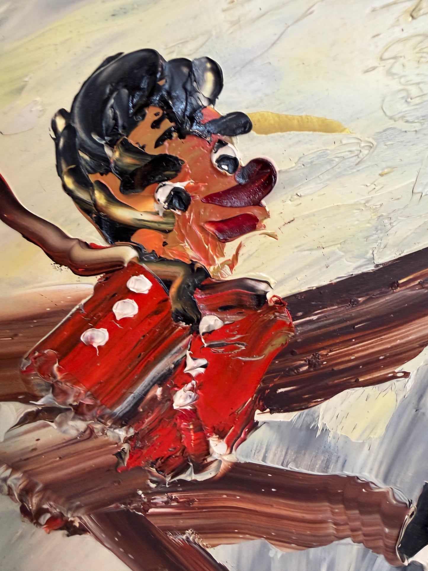 1982 Morris Katz (1931–2010) Original Oil Painting Clown Impasto Palette Knife