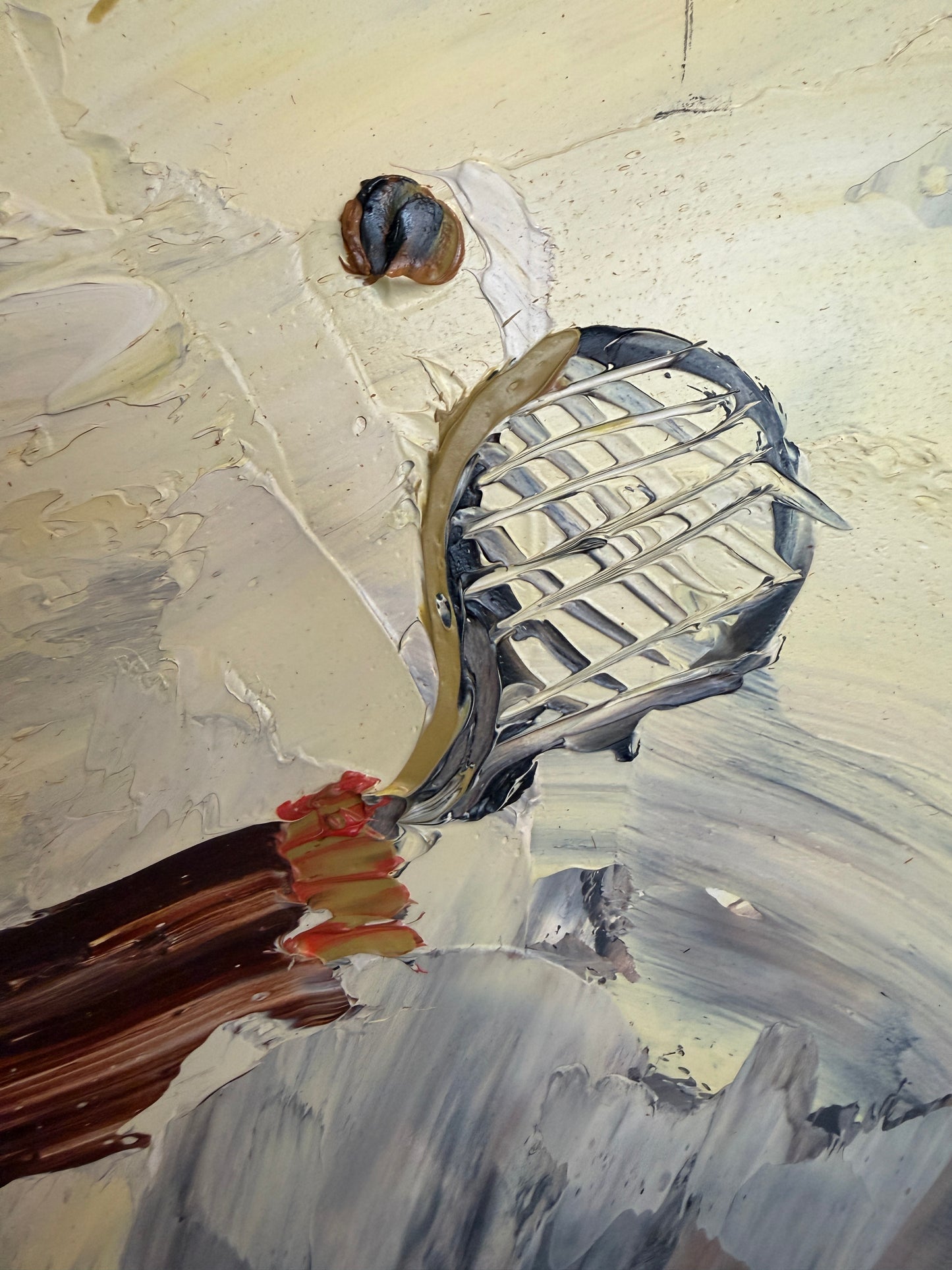 1982 Morris Katz (1931–2010) Original Oil Painting Clown Impasto Palette Knife