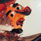 1980 Morris Katz (1931–2010) Original Oil Painting Clown Impasto Palette Knife