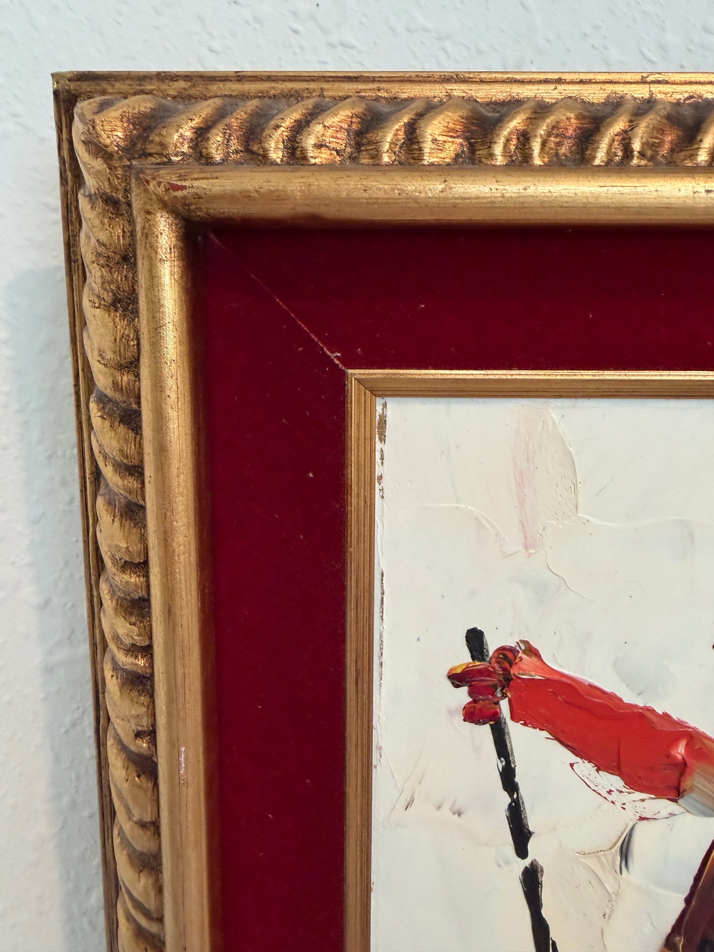 1980 Morris Katz (1931–2010) Original Oil Painting Clown Impasto Palette Knife