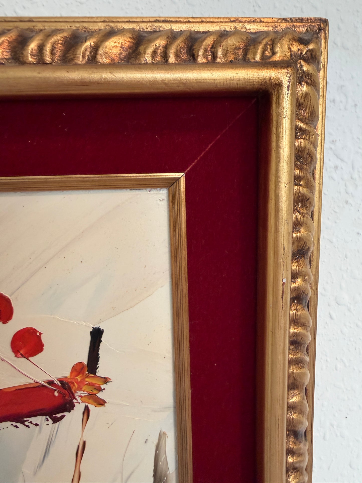 1980 Morris Katz (1931–2010) Original Oil Painting Clown Impasto Palette Knife