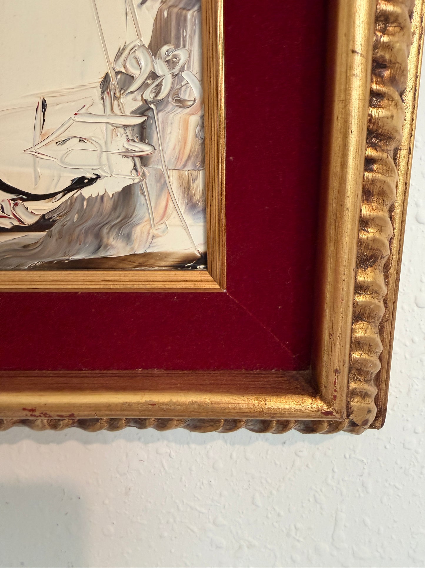 1980 Morris Katz (1931–2010) Original Oil Painting Clown Impasto Palette Knife