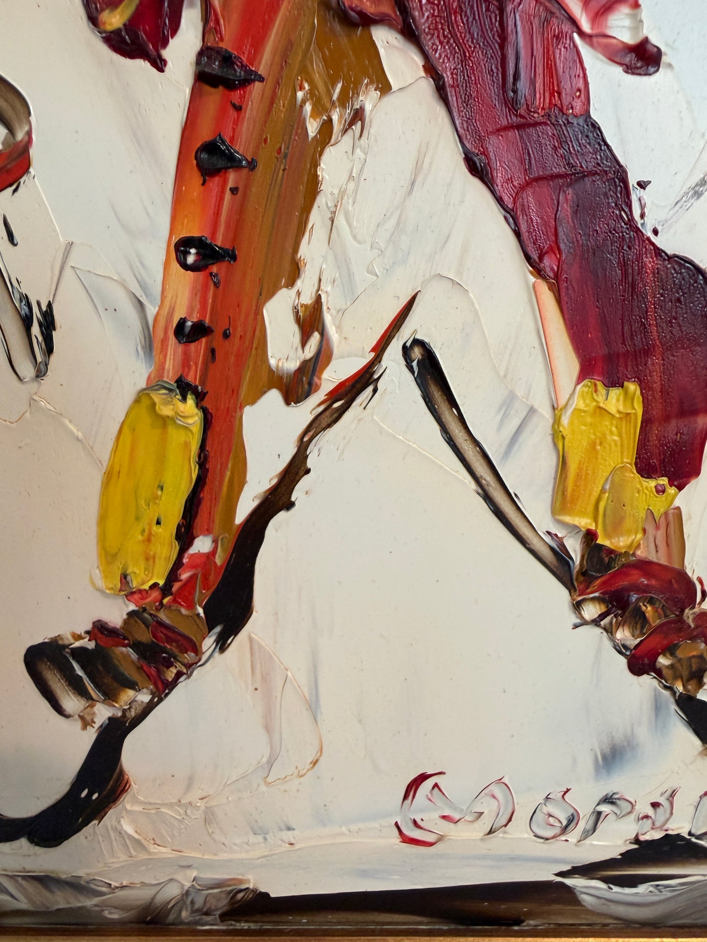 1980 Morris Katz (1931–2010) Original Oil Painting Clown Impasto Palette Knife