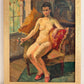 Marguerite de Lottis Nude Oil Painting Italian Antique Female Portrait Dated
