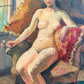 Marguerite de Lottis Nude Oil Painting Italian Antique Female Portrait Dated