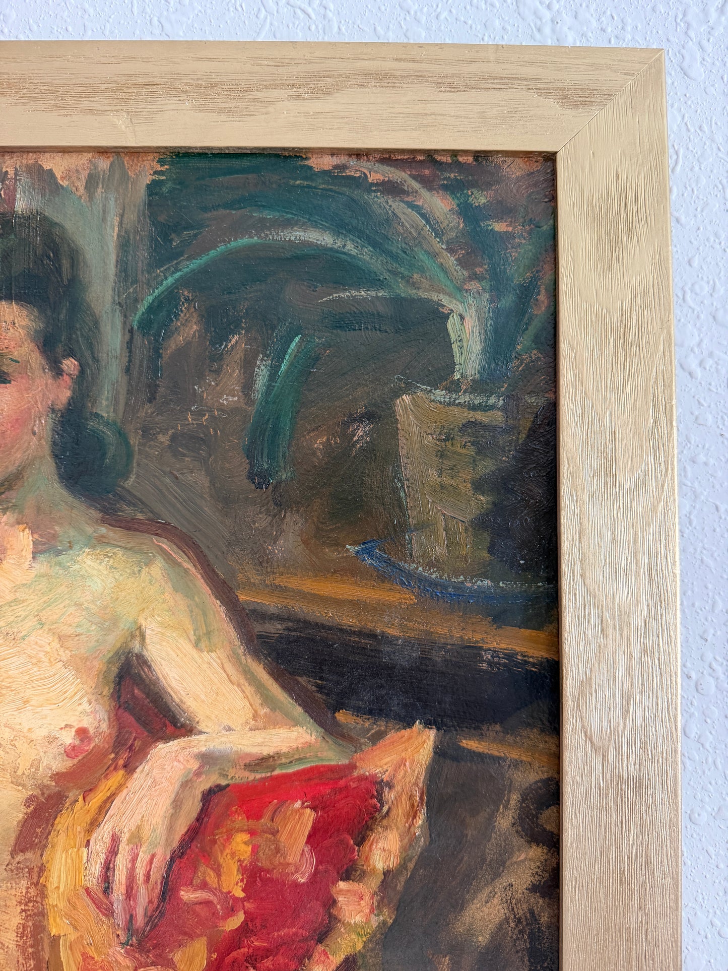 Marguerite de Lottis Nude Oil Painting Italian Antique Female Portrait Dated