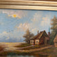 Vintage European Coastal Village Oil Painting Signed Dated 1961 Framed Landscape