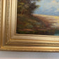 Vintage European Coastal Village Oil Painting Signed Dated 1961 Framed Landscape