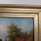 Vintage European Coastal Village Oil Painting Signed Dated 1961 Framed Landscape