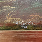 Vintage European Coastal Village Oil Painting Signed Dated 1961 Framed Landscape
