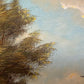 Vintage European Coastal Village Oil Painting Signed Dated 1961 Framed Landscape