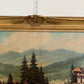 Large VTG Alpine Mountain Landscape Oil Painting European Cabin Framed Signed