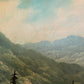 Large VTG Alpine Mountain Landscape Oil Painting European Cabin Framed Signed