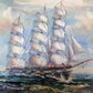 Framed Nautical Seascape Oil Painting Signed K. Dossi Maritime Ship Artwork