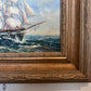 Framed Nautical Seascape Oil Painting Signed K. Dossi Maritime Ship Artwork