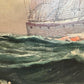 Vintage Tall Ship Oil Painting on Canvas Signed Framed Clipper Marine Seascape
