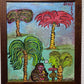 Original Abstract Painting on Board by Serg Graff "Palm Monkey", COA