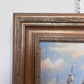 Framed Nautical Seascape Oil Painting by K. Dossi Maritime Ship Artwork