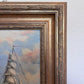 Framed Nautical Seascape Oil Painting by K. Dossi Maritime Ship Artwork