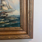 Framed Nautical Seascape Oil Painting by K. Dossi Maritime Ship Artwork