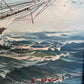 Framed Nautical Seascape Oil Painting by K. Dossi Maritime Ship Artwork