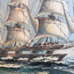 Framed Nautical Seascape Oil Painting by K. Dossi Maritime Ship Artwork