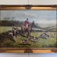English Fox Hunting Scene Horse Hounds Oil Painting Signed William Framed