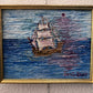 Original Abstract Painting on Board by Serg Graff "Ship", COA