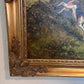 English Fox Hunting Scene Horse Hounds Oil Painting Signed William Framed
