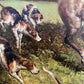 English Fox Hunting Scene Horse Hounds Oil Painting Signed William Framed