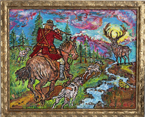 Serg Graff English Fox Hunt Equestrian Dogs Sporting Art Original Painting, COA